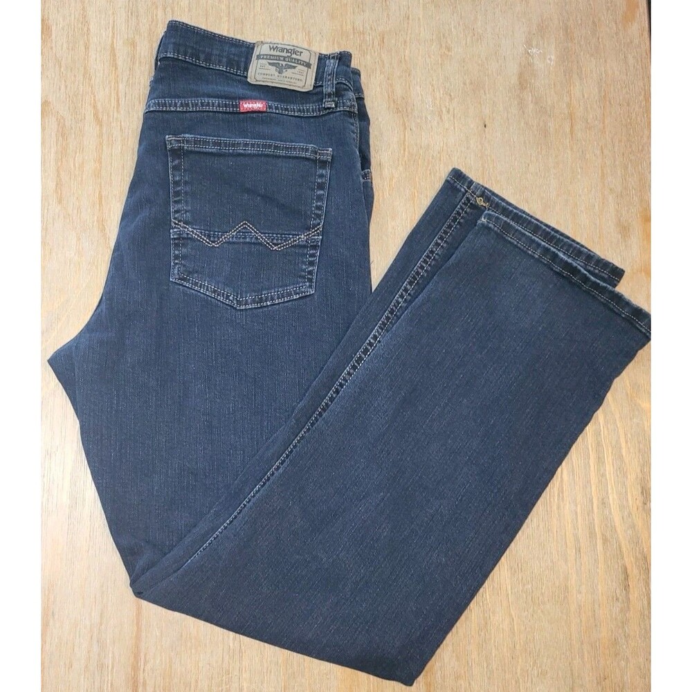 Wrangles Five Star Men's Jeans - Dark Stonewash, Size 34 x 32 - Picture 4 of 4